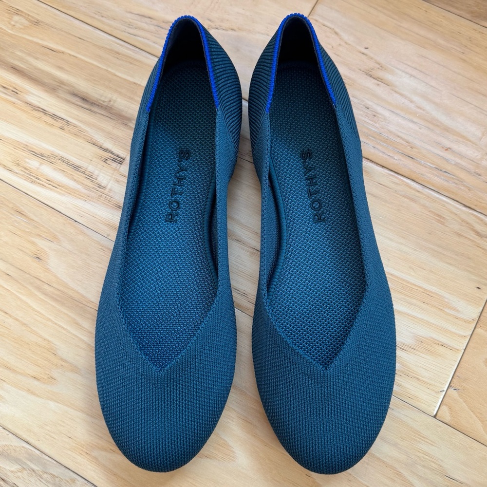Rothy's Round Toe Flats Deep Ocean Blue Comfort Shoes Size 7